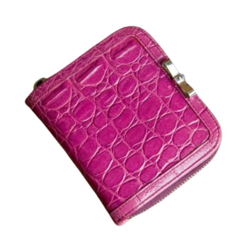 Authentic Miu Miu Pink/Fuchsia Compact Leather Wa… - image 1